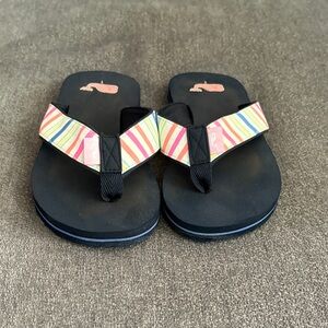 vineyard Vines Colorful Striped Kids Flip Flops